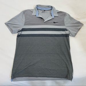 Nike Golf Modern Fit Dri-FIT Gray Striped Polo